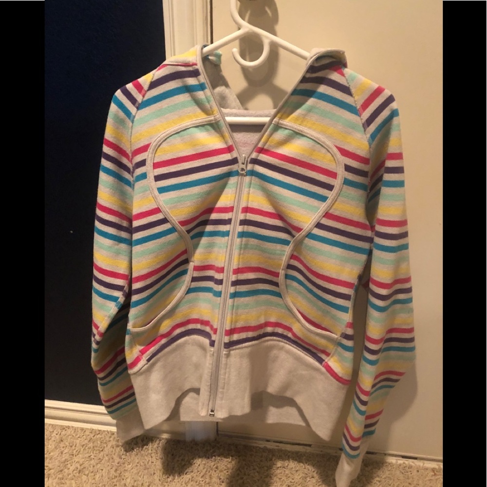 Rare scuba zip up hoodie with rainbow stripes